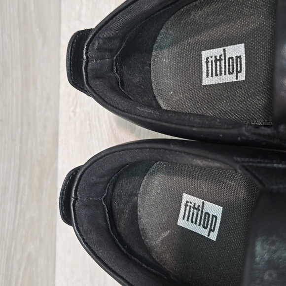 Fitflop Women RallyLeather Platform Black Cush Slip-On Shoes Sneakers Shoes Sz 7 - Picture 5 of 14